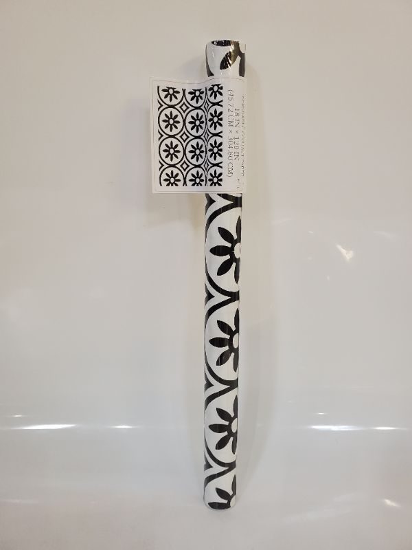 Photo 3 of 1 Roll of Removable Contact Paper -White/Black Design 18" x 120" 