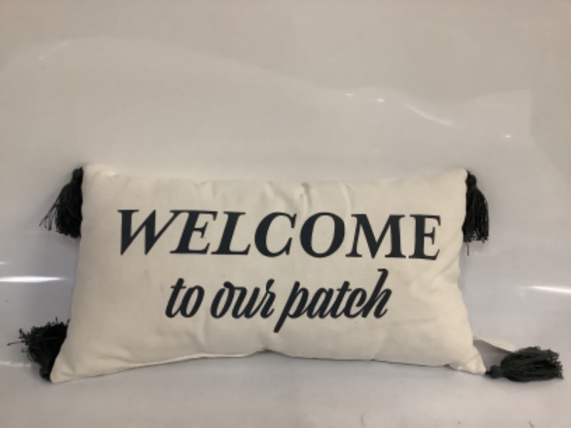 Photo 2 of Welcome to Our Patch  Decorative Pillow  - 10" X 18"
