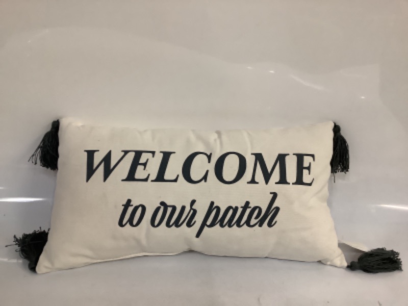 Photo 1 of Welcome to Our Patch  Decorative Pillow  - 10" X 18"