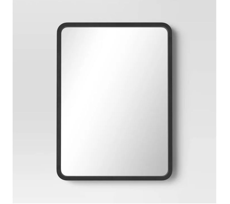 Photo 1 of 22" x 30" Rounded Corner Wood Wall Mirror - Threshold