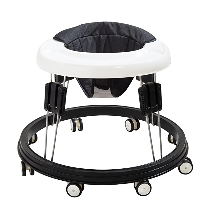 Photo 1 of Quocdiog Baby Walker,Foldable Multi-Function Anti-Rollover Activity Center Walker,Suitable for All Terrains for Babies Boys and Girls 6-18Months 9 Heights Adjustable Height (Black)