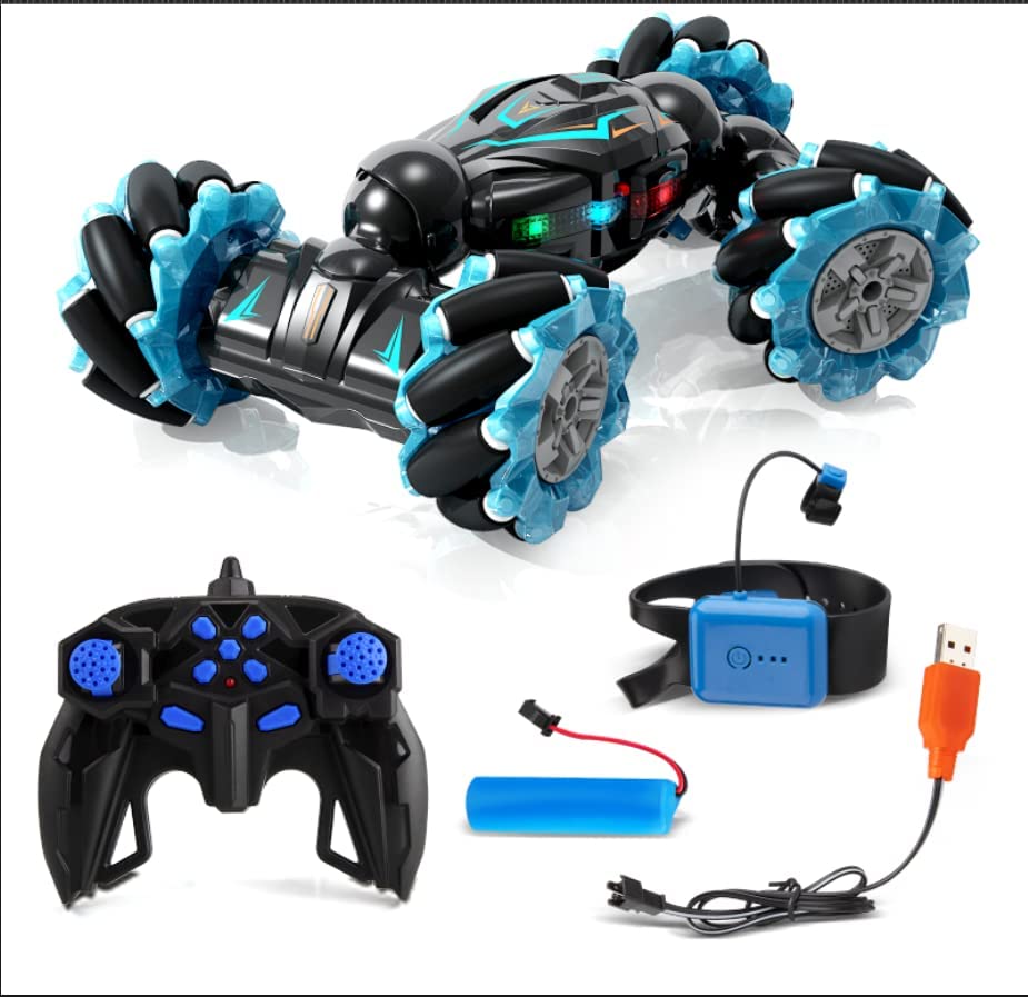 Photo 3 of eejoy RC Stunt Car, 2.4GHz 4WD Remote Control Gesture Sensor Toy Cars, Double Sided Rotating Off Road Vehicle 360° Flips with Lights Music, for Boys & Girls Birthday