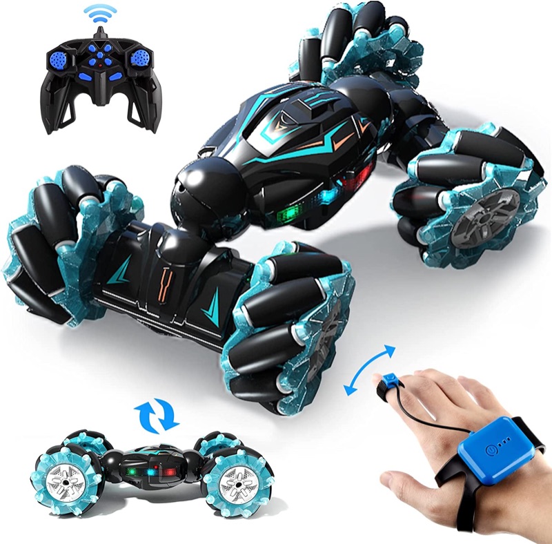 Photo 1 of eejoy RC Stunt Car, 2.4GHz 4WD Remote Control Gesture Sensor Toy Cars, Double Sided Rotating Off Road Vehicle 360° Flips with Lights Music, for Boys & Girls Birthday