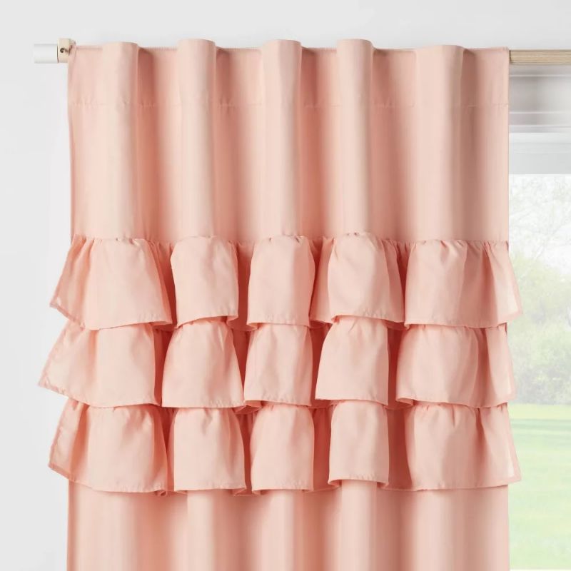 Photo 1 of Blackout Ruffle Curtain Panel - Pillowfort 84"