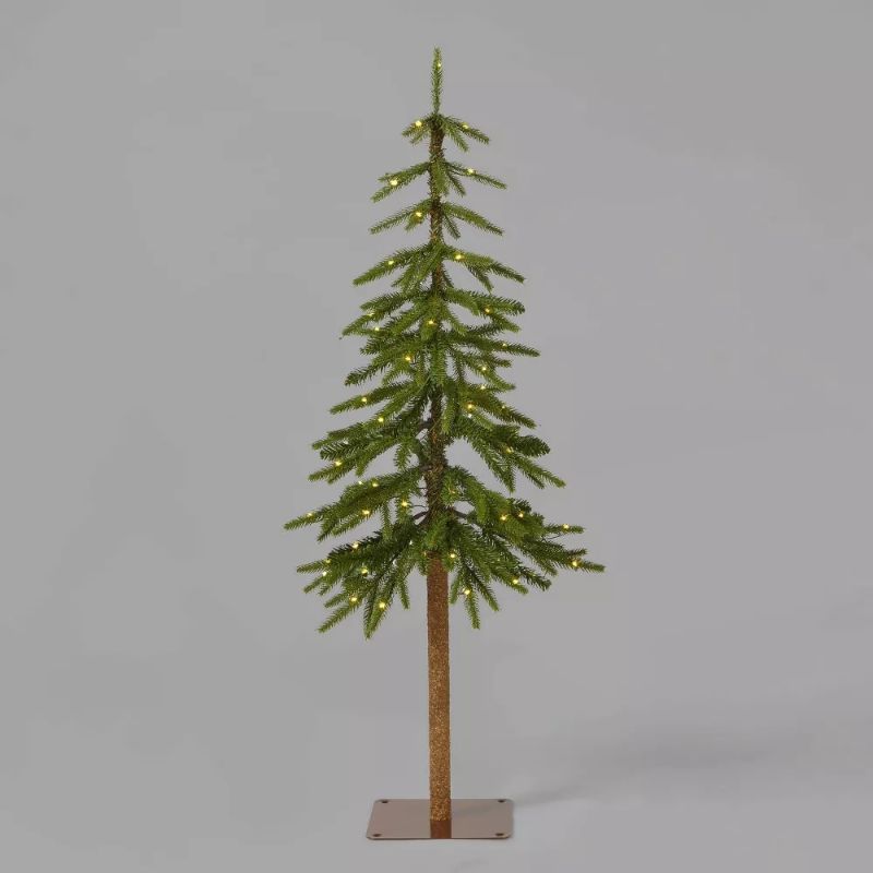 Photo 1 of 4' Pre-Lit LED Downswept Alpine Balsam Mini Artificial Christmas Tree Warm White Dew Drop Lights - Wondershop™