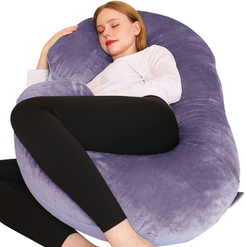 Photo 1 of Chilling Home Pregnancy Pillows, C Shaped Full Body Pillow for Pregnancy 53 Inch Maternity Pillow for Pregnant Women, Pregnancy Must Haves Pregnancy Pillows for Sleeping with Removable Cover