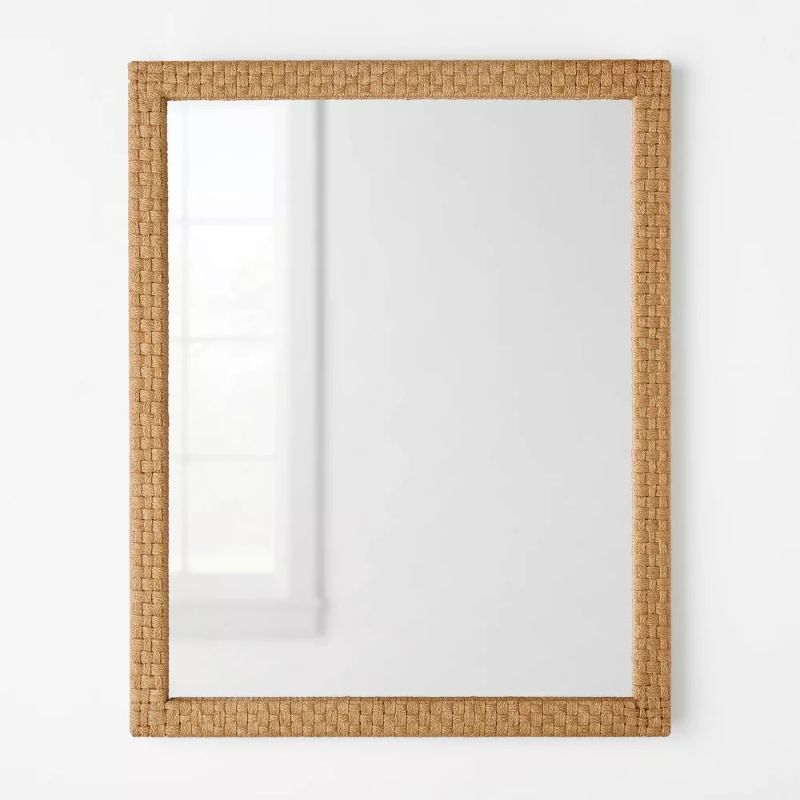 Photo 1 of 24" x 30" Woven Check Wall Mirror Natural - Threshold™ designed with Studio McGee