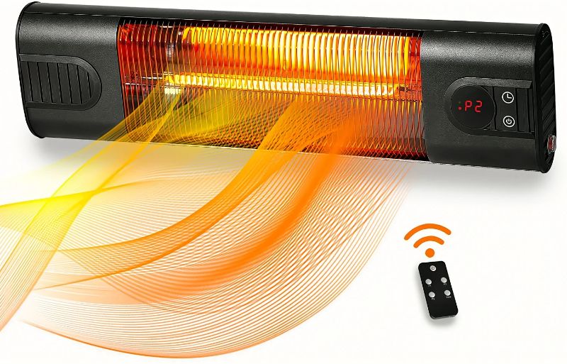 Photo 1 of PAMAPIC Electric Patio Heater Infrared Heater Indoor&Outdoor Wallmounted Heater with Remote Control and Timer(Black)