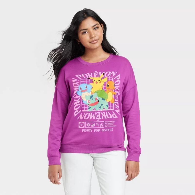 Photo 1 of Women's Pokemon Graphic Sweatshirt - Purple