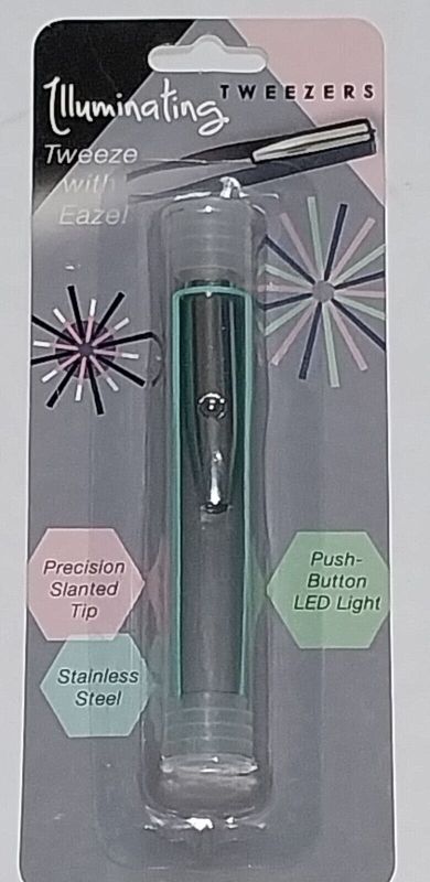 Photo 1 of 2 PACK - LED ILLUMINATING TWEEZERS DURABLE COLOR VARIES NEW 