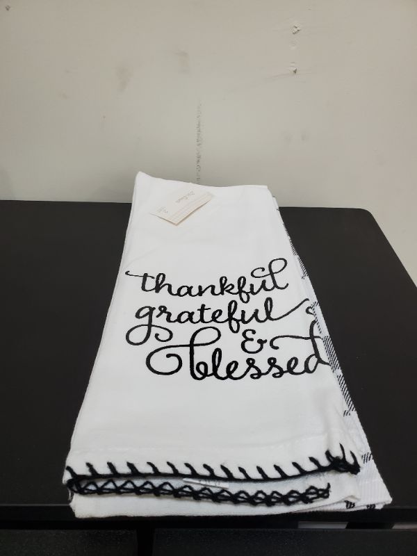 Photo 1 of 2 PC KITCHEN DISH TOWELS - "THANKFUL GRATEFUL AND BLESSED"