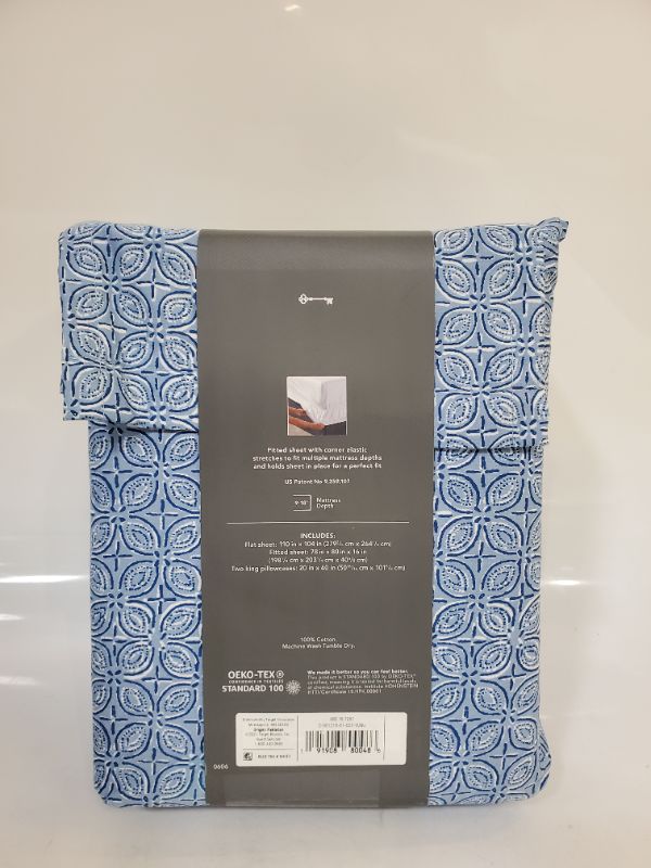 Photo 3 of 400 Thread Count Printed Performance Sheet Set - Threshold - KING