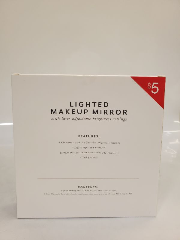 Photo 2 of LIGHTED MAKEUP MIRROR WITH 3 ADJUSTABLE BRIGHTNESS SETTINGS 