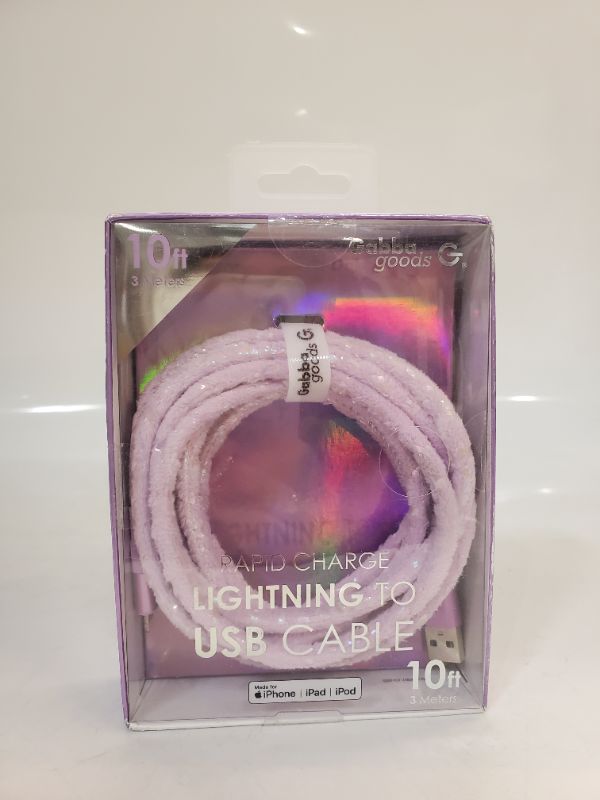 Photo 1 of 10FT RAPID CHARGE LIGHTNING TO USB CABLE - PURPLE 