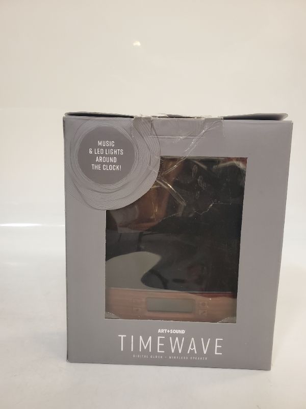 Photo 3 of ART SOUND TIME WAVE DIGITAL CLOCK WIRELESS SPEAKER WITH BLUETOOTH ALARM CLOCK REACTIVE MULTICOLORED LED BUILT-IN RECHARGEABLE BATTERY AND CHARGING CABLE NEW IN BOX 