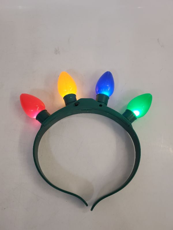 Photo 3 of Werhonton Light Up Bulb Headband - Colourful LED HeadBand Festival Flashing Head Accessory for Women and Girls(1pcs) (Green)