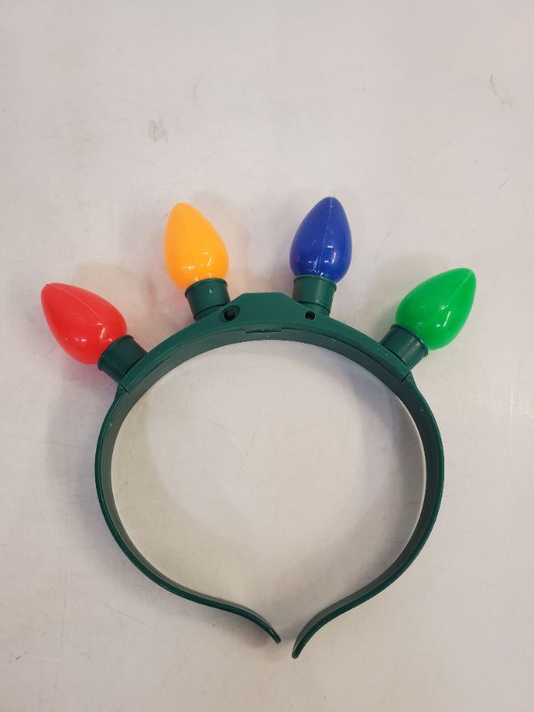 Photo 2 of Werhonton Light Up Bulb Headband - Colourful LED HeadBand Festival Flashing Head Accessory for Women and Girls(1pcs) (Green)