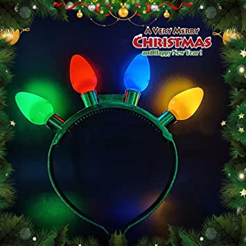 Photo 1 of Werhonton Light Up Bulb Headband - Colourful LED HeadBand Festival Flashing Head Accessory for Women and Girls(1pcs) (Green)