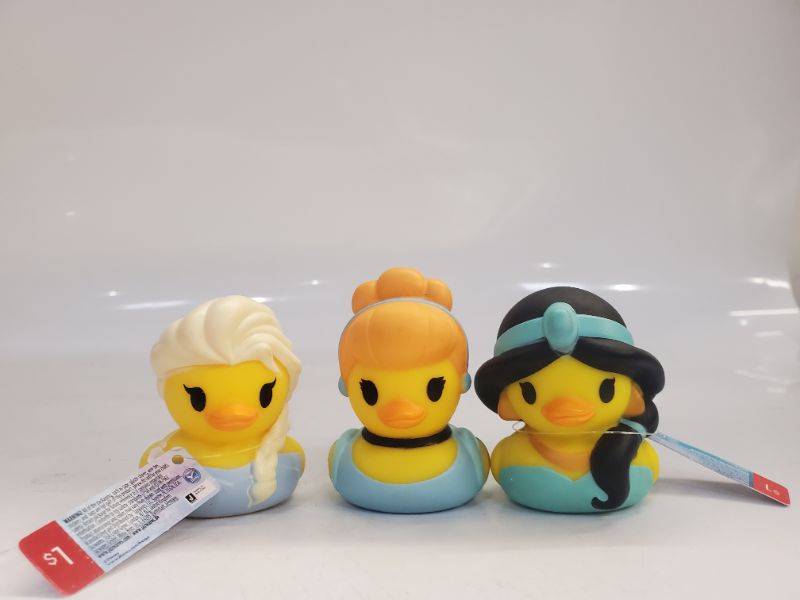 Photo 1 of 3 PC DISNEY RUBBER DUCKS - PRINCESS JASMINE, CINDERELLA, AND ELLA  