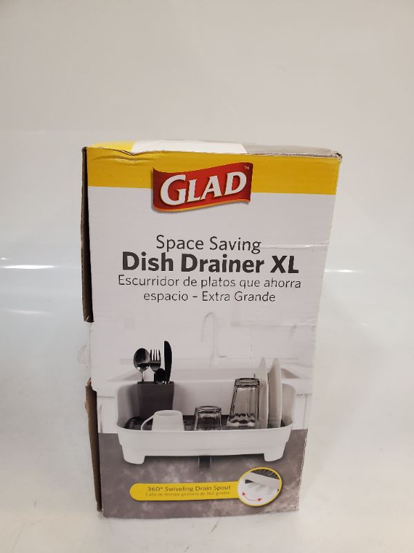 Photo 5 of Glad Dish Rack with Drainer Kitchen Sink Organizer with Cutlery Tray 360 Degree Drain Spout Keeps Countertop Dry
