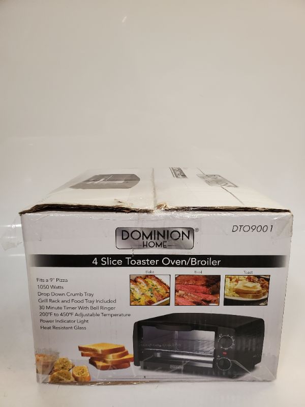 Photo 1 of DOMINION -HOME- 4 Slice Toaster Oven/Broiler - MODEL DTOS001"

