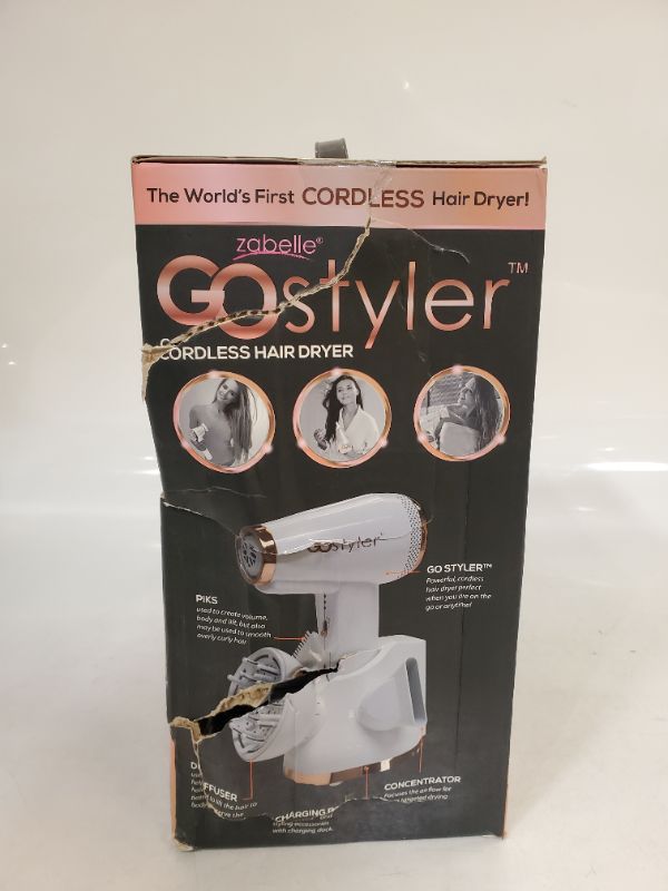 Photo 5 of CORDLESS WHITE BLOW-DRYER, RECHARGEABLE DUAL HEAT AND COOL 3 DIFFERENT ATTACHMENTS PIC DIFFUSER AND CONCENTRATOR NEW 