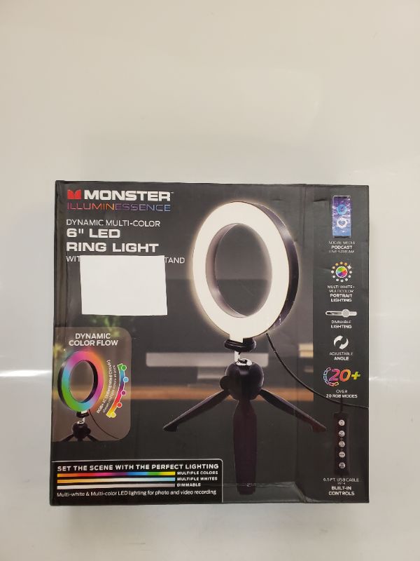 Photo 3 of Monster LED 6 inch Multi White LED Ring Light Clip-on Phone Mount, For Live Videos