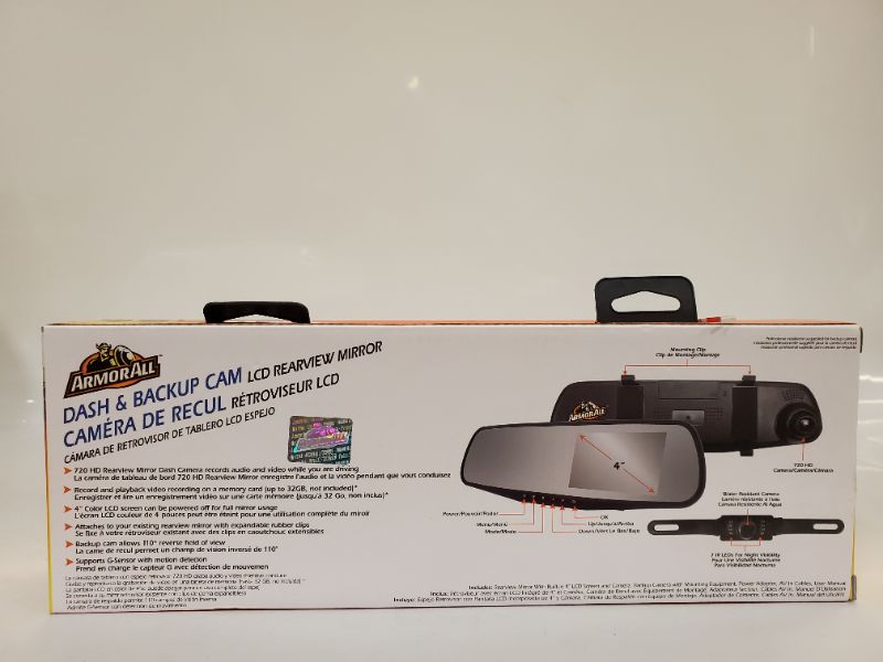 Photo 3 of ARMORALL - 720P HD Rearview Mirror Dash and Backup Camera, 16 GB Storage Card Included