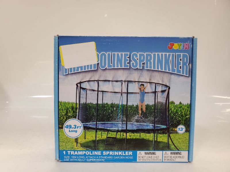 Photo 2 of JOYIN Trampoline Sprinkler for Kids, Outdoor Trampoline Backyard Water Park Sprinkler Fun Summer Outdoor Water Toys for Boys Girls 15m/49.3ft