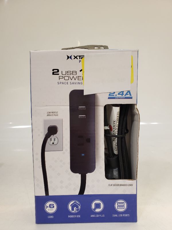 Photo 1 of XTREME POWER -  2 USB 1 OUTLET POWER STRIP SPACE SAVING & TANGLE FREE - 6'
