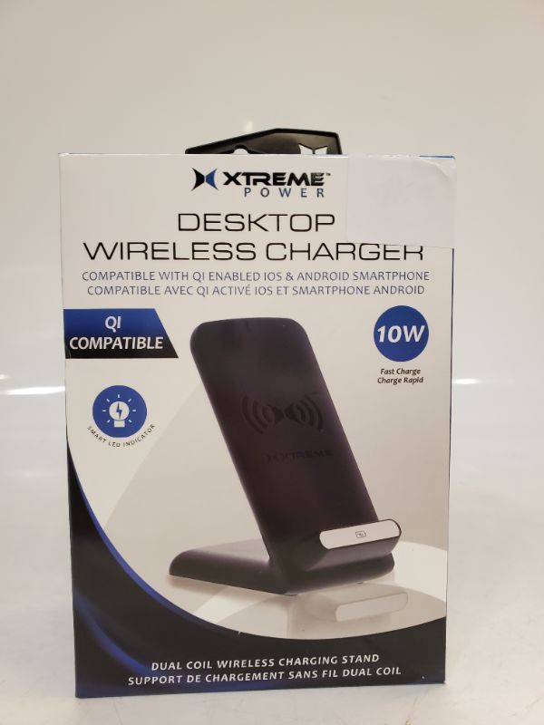 Photo 2 of Xtreme Wireless WC8-1006-BLK Black Desktop Wireless Charger with Qi Compatiblity