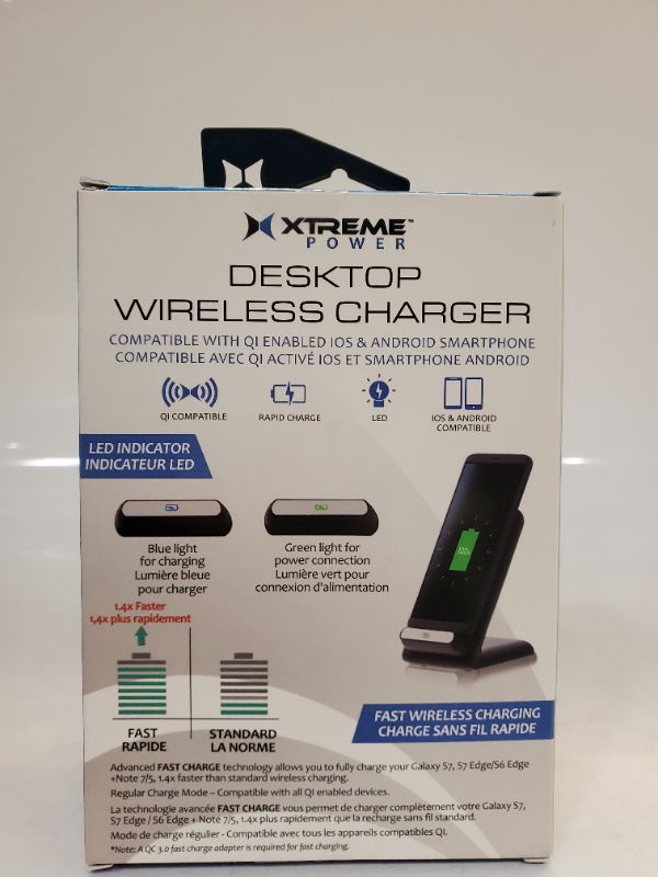 Photo 4 of Xtreme Wireless WC8-1006-BLK Black Desktop Wireless Charger with Qi Compatiblity