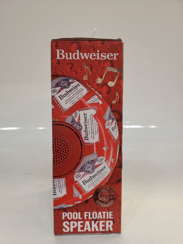 Photo 3 of Budweiser Bluetooth Pool Floatie Speaker - Portable Bluetooth Speaker - Water Resistant - Air Pump Included - Drink Holder