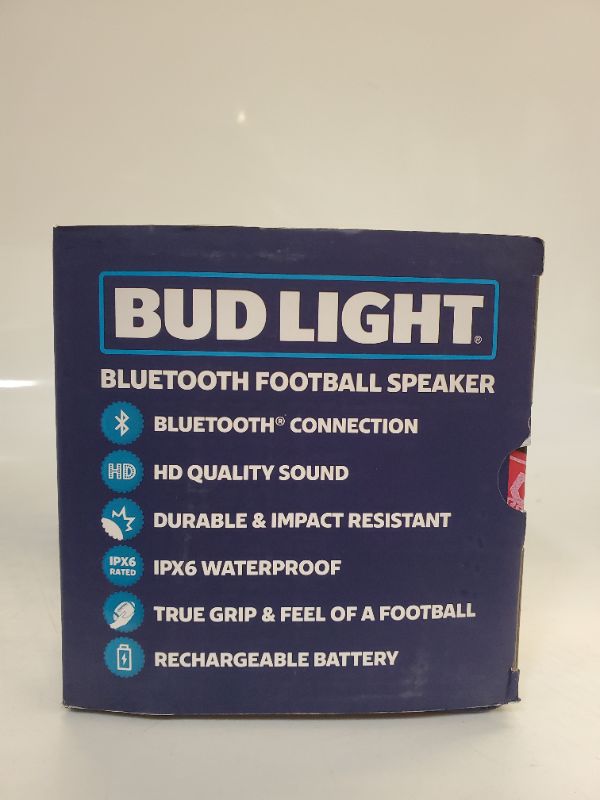 Photo 6 of Bud Light Portable Football Bluetooth Speaker Wide Range Wireless Speakers with Rechargeable Battery IPX6 Waterproof Music 