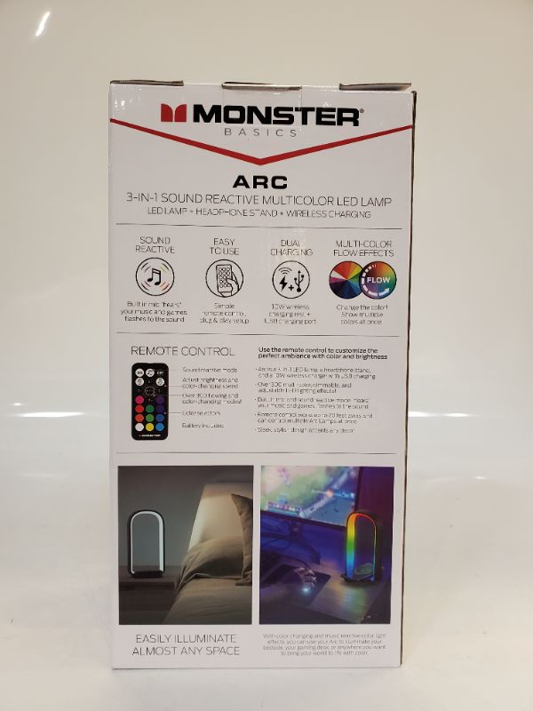 Photo 4 of Monster Arc+ Smart Multicolor LED Lamp With USB and QI Wireless Charging