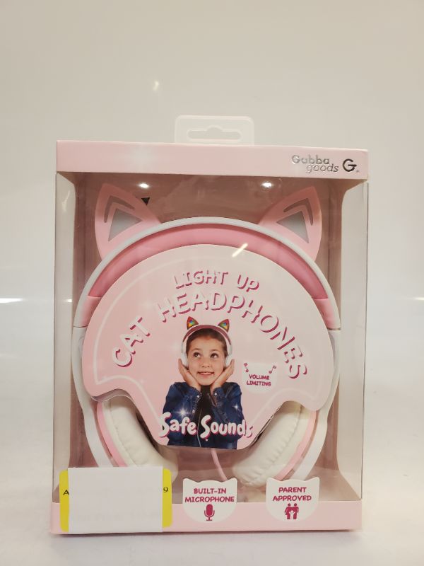 Photo 2 of Gabba Goods Kids SafeSounds Cat Led Light-Up Wired Headphones