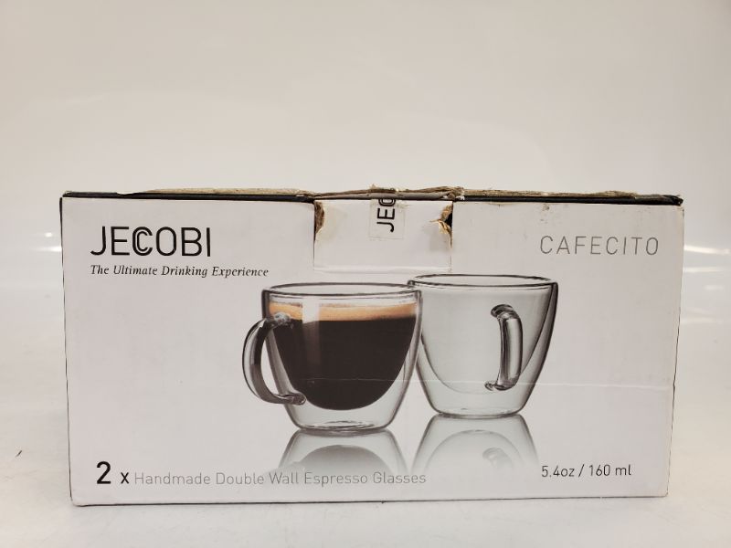 Photo 3 of CAFECITO -  SET OF 2  DOUBLE WALL GLASS MUGS - 5.4 OZ 