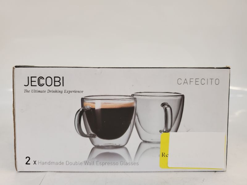 Photo 2 of CAFECITO -  SET OF 2  DOUBLE WALL GLASS MUGS - 5.4 OZ 