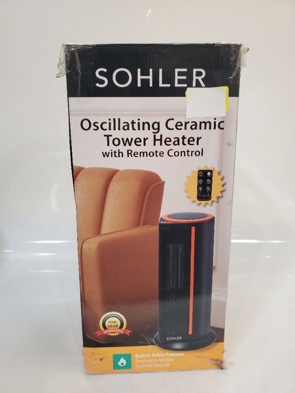 Photo 1 of SOHLER Oscillating Ceramic Tower Heater with Remote Control
