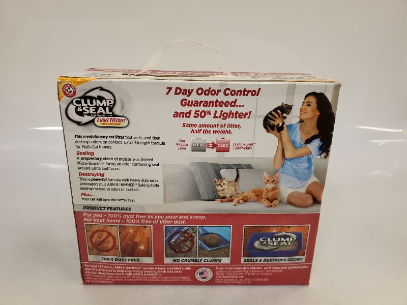 Photo 2 of Arm Hammer Clump Seal Cat Litter - Lightweight- 6LB