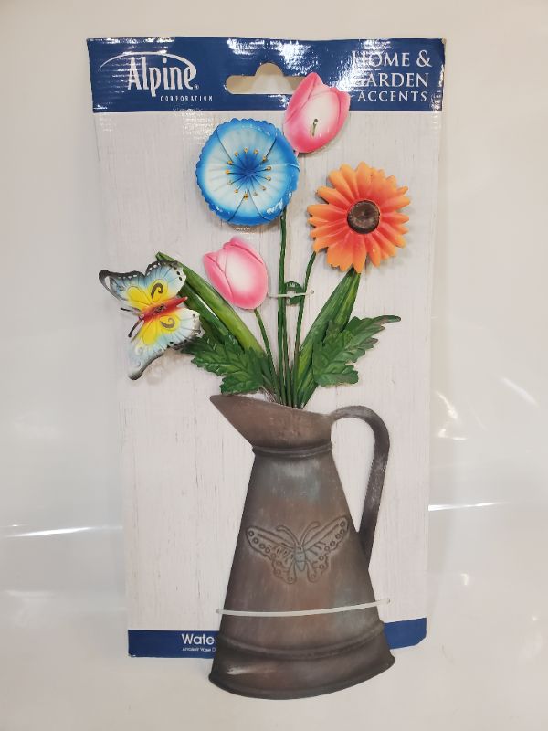 Photo 3 of Alpine CORPORATION HOME & GARDEN ACCENTS WATERING CAN VASE WALL DECOR -23" 

