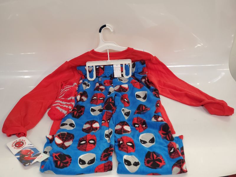 Photo 4 of Boys' Marvel Spider-Man Pajama Set with Cozy Socks - Large (12-14)