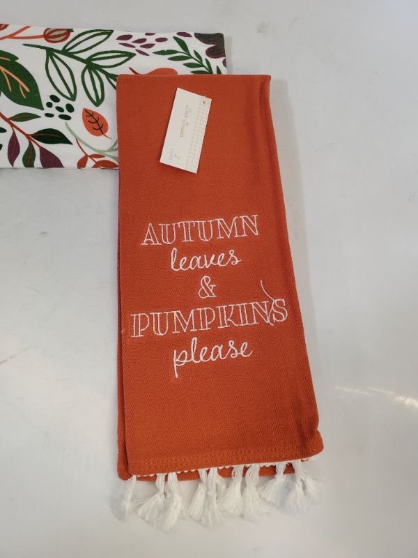 Photo 2 of 2 Kitchen Dish Towels " Autumn Leaves and Pumpkins please"