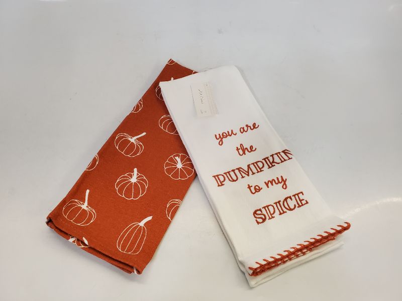 Photo 1 of 2 PC Kitchen Dish Towels - " you are the pumpkin to my spice"