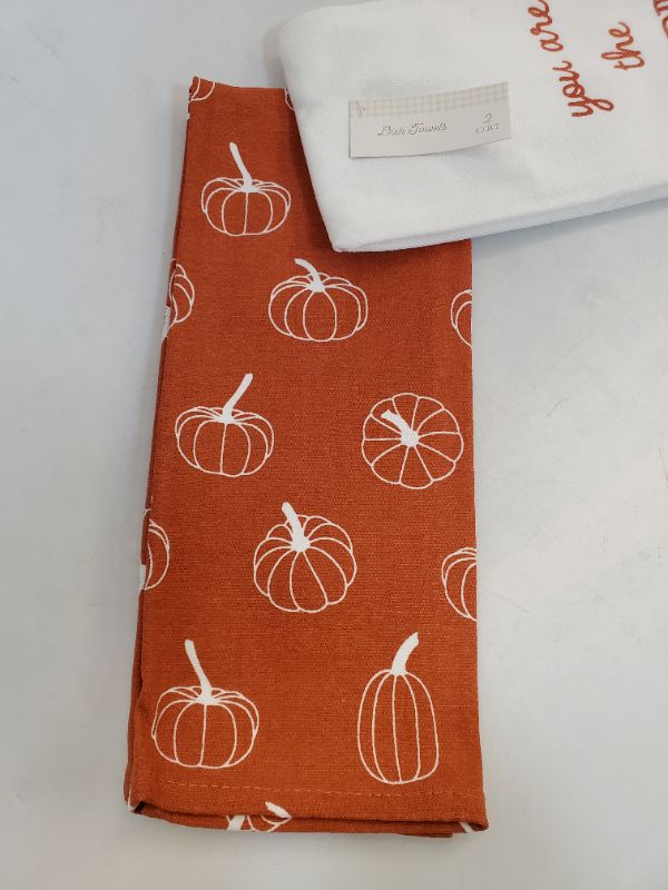 Photo 3 of 2 PC Kitchen Dish Towels - " you are the pumpkin to my spice"