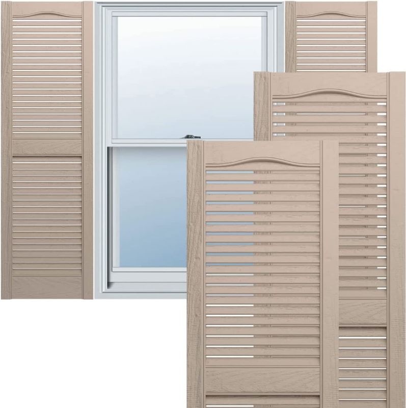 Photo 1 of Ekena Millwork LL1S14X04300WI Lifetime Vinyl Standard Shutter (Per Pair), 14.5"W x 43"H, Wicker 