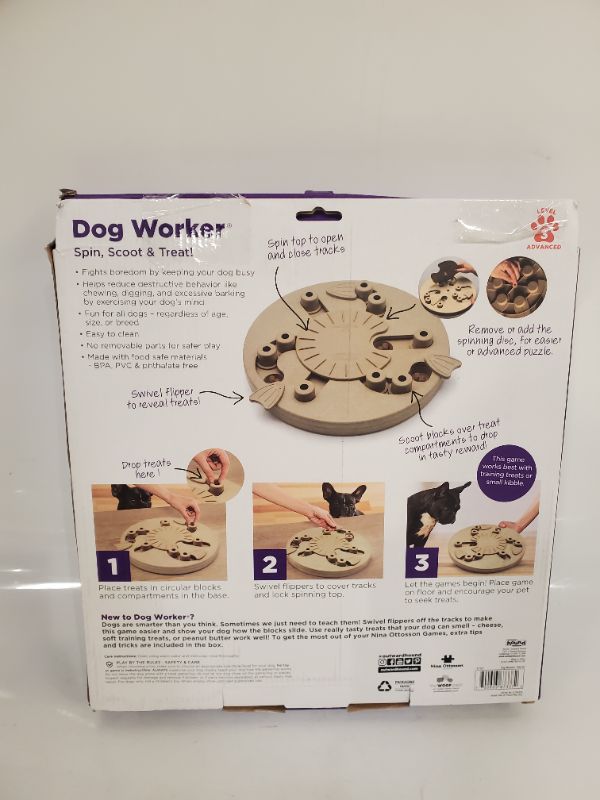 Photo 3 of Outward Hound Nina Ottosson Dog Worker Tan Interactive Treat Puzzle Dog Toy Level 3 (Advanced) Dog Worker (Tan)