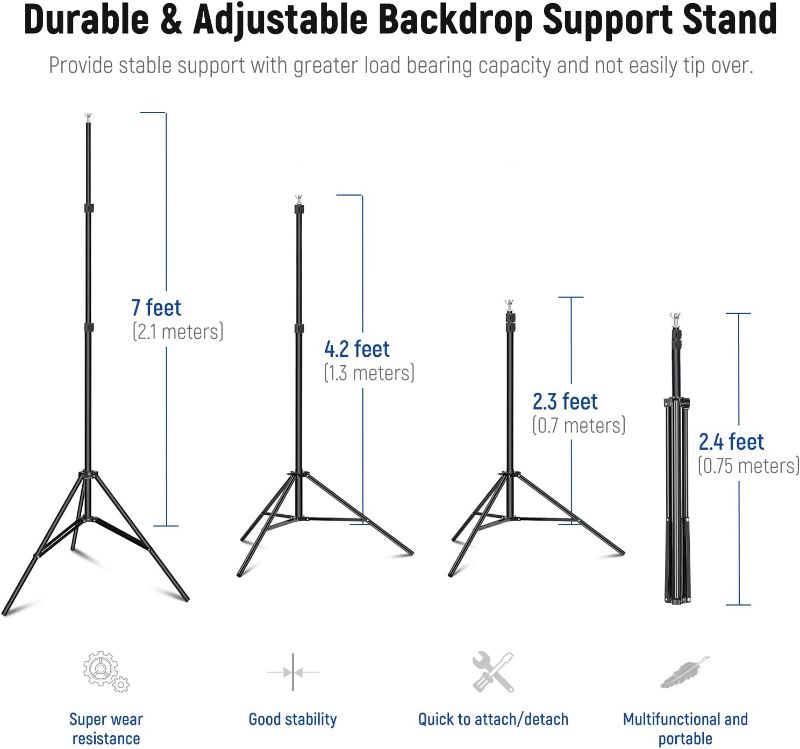 Photo 3 of NEEWER ALUMINUM ALLOY BACKDROP CLOTH SUPPORT SYSTEM - BACKDROP STAND 10' X 7'