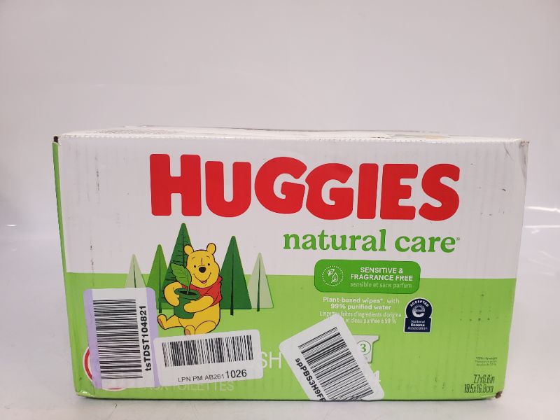 Photo 1 of Sensitive Baby Wipes, Huggies Natural Care Baby Diaper Wipes, Unscented, Hypoallergenic, 99% Purified Water, 3 Refill Packs OF 208  (624 Wipes Total)  