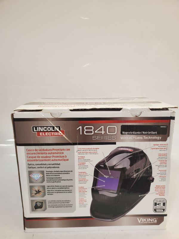 Photo 6 of Lincoln Electric Viking 1840 Black Welding Helmet - K3023-3 Compatible with Most Welding Helmets | KP3046-200 1840 Gloss Black Welding Helmet 